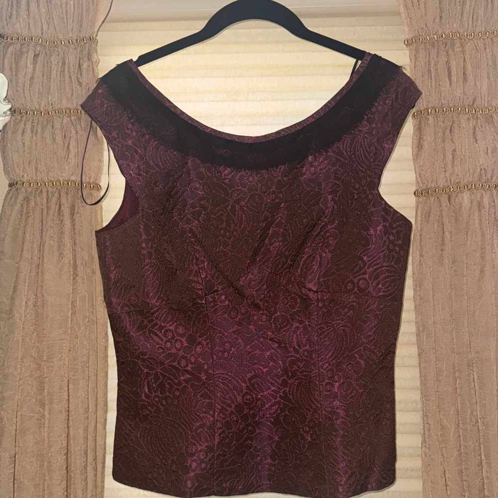 Chic Floral Jacquard Blouse Top Vintage